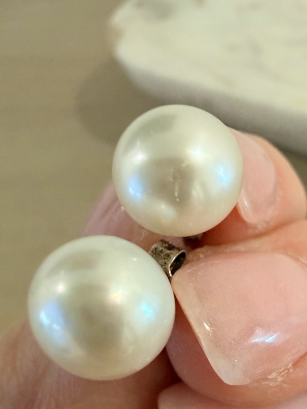 Classic White Pearl Stud Earrings - Unbranded